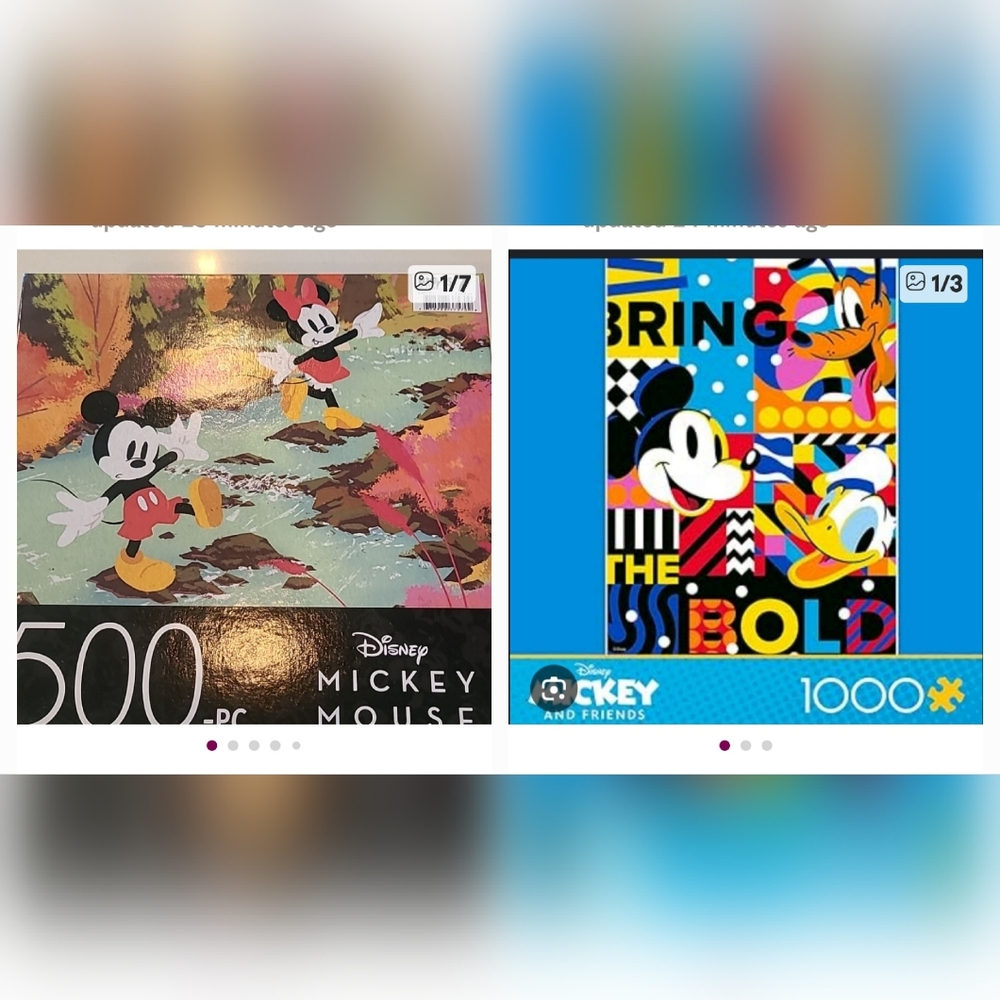 Disney Mickey Mouse Puzzle Set - Red and Blue